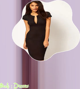Black womens midi dress