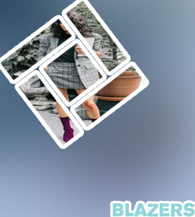 Checkered blazer and skirt set