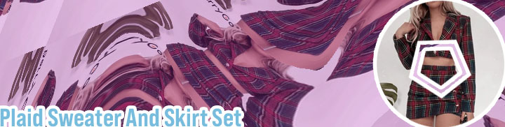 Plaid skirt two piece