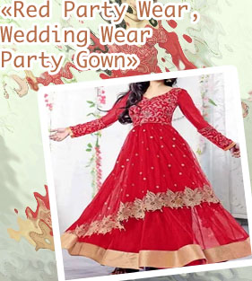 Red party wear gowns online